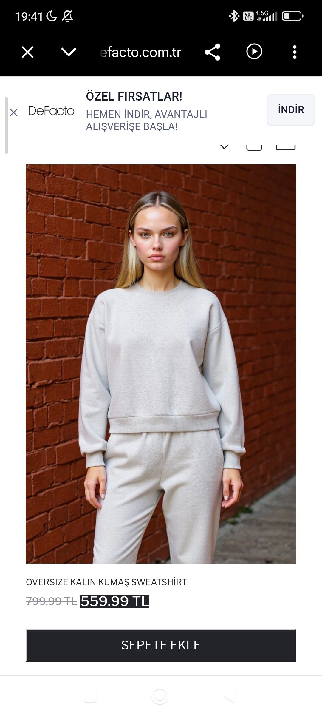 Defocto Gri Sweatshirt — görsel 4/4