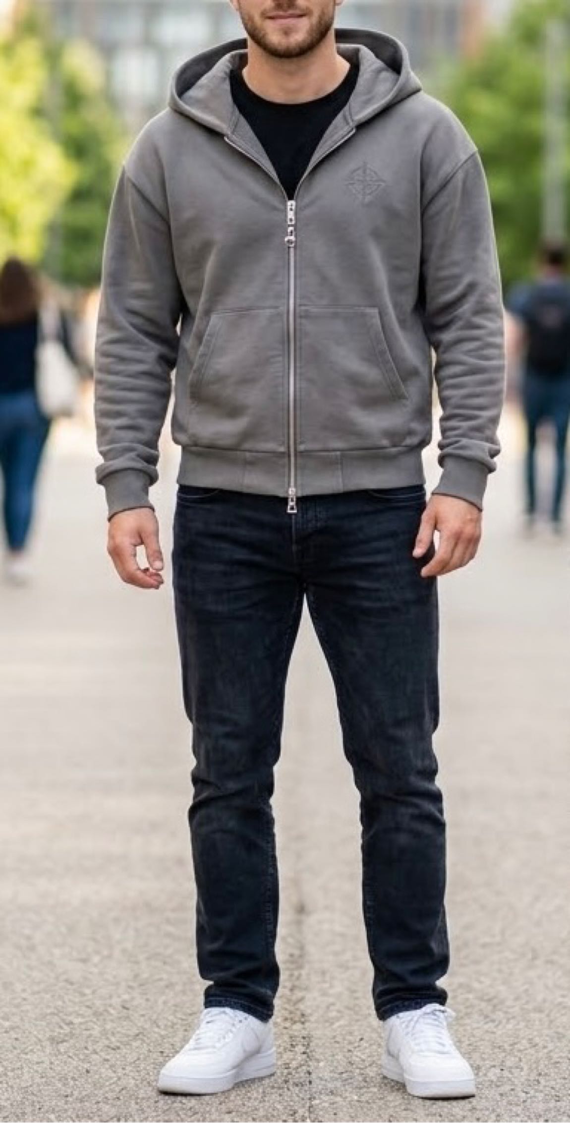 STWD sweatshirt P&B çift fermuar — görsel 3/3