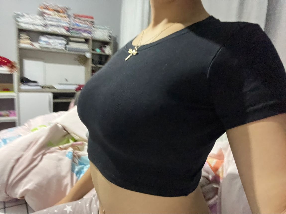Zara siyah croptop — görsel 3/4