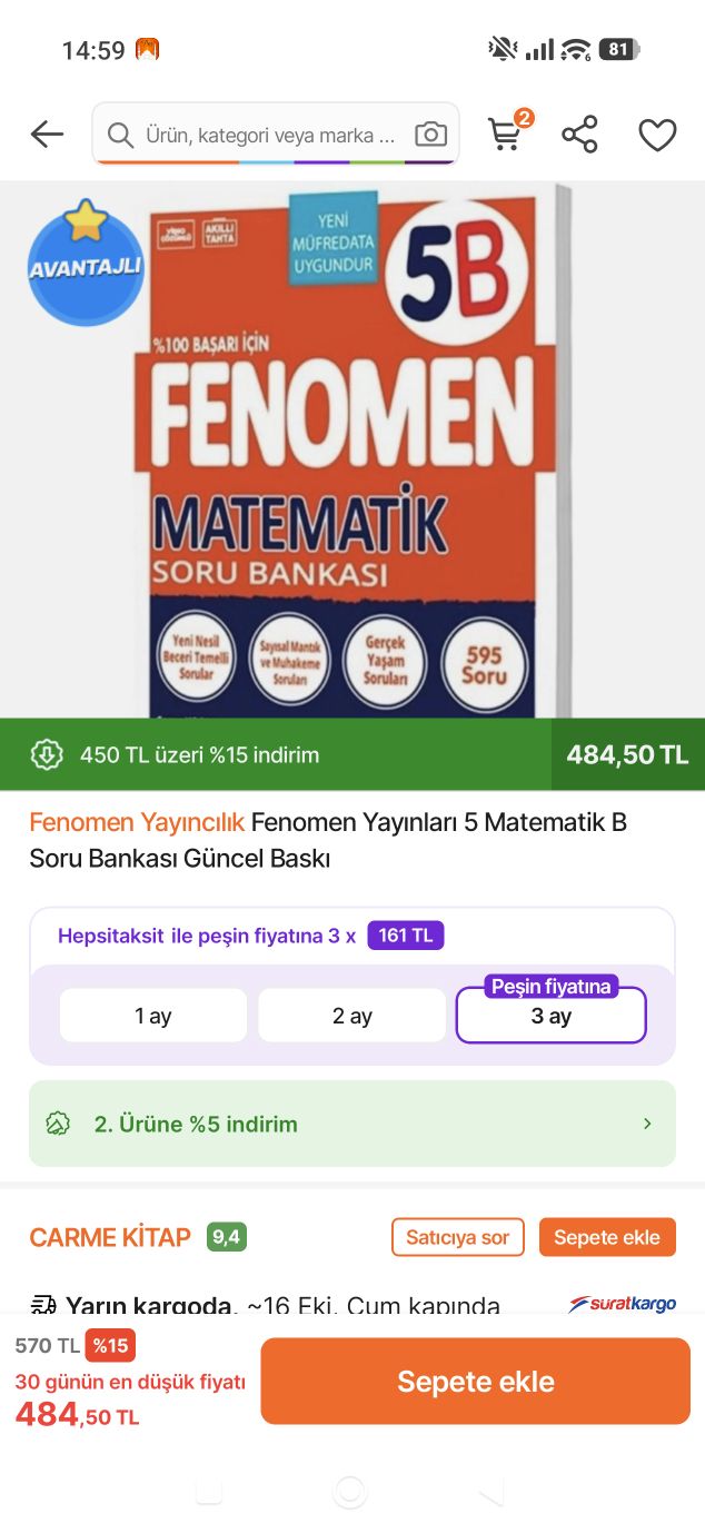 Fenomen Matematik Soru Bankası — görsel 2/2