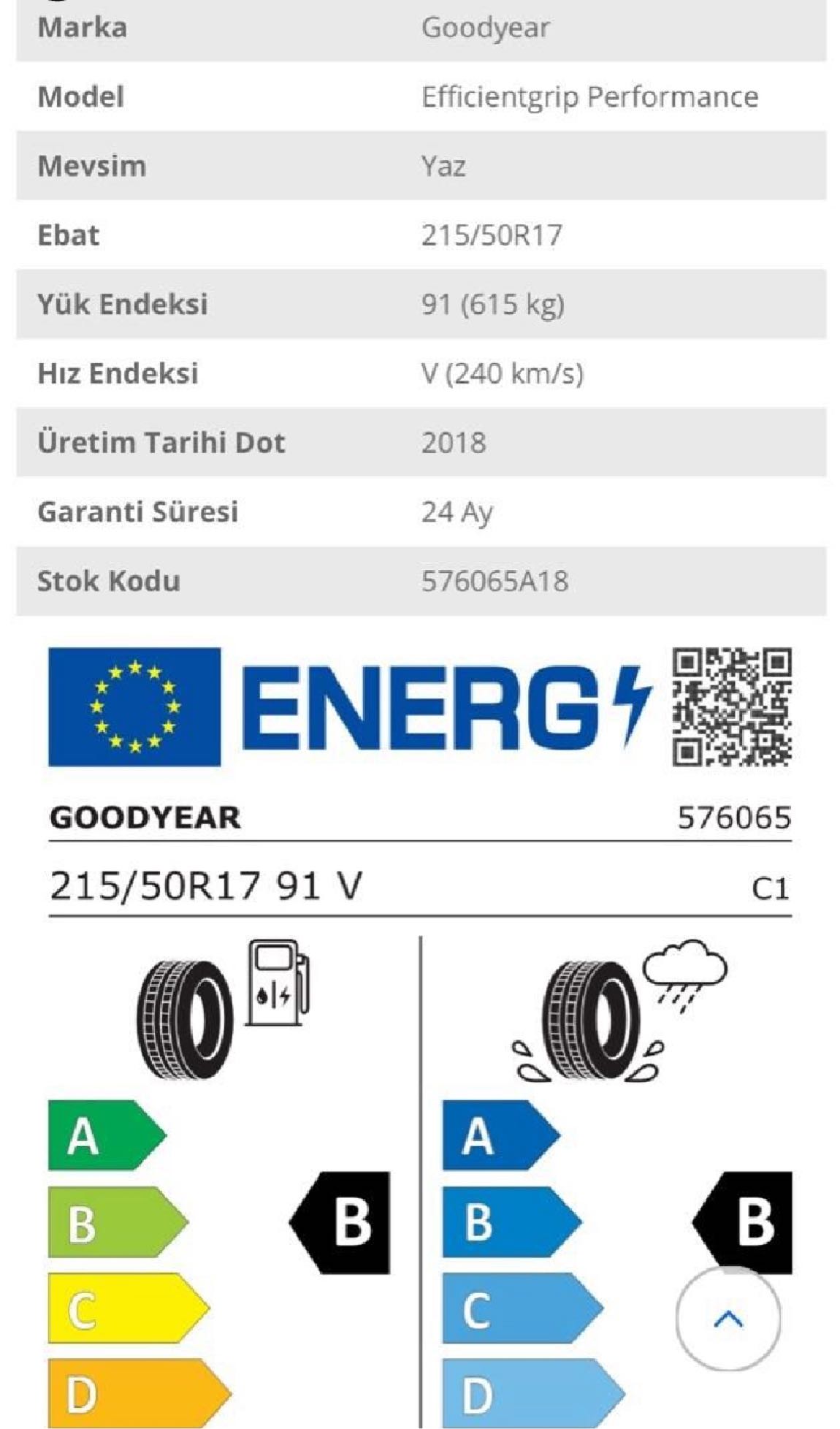 Goodyear 215/50 R17 yaz Lastik 4 Adet — görsel 3/3