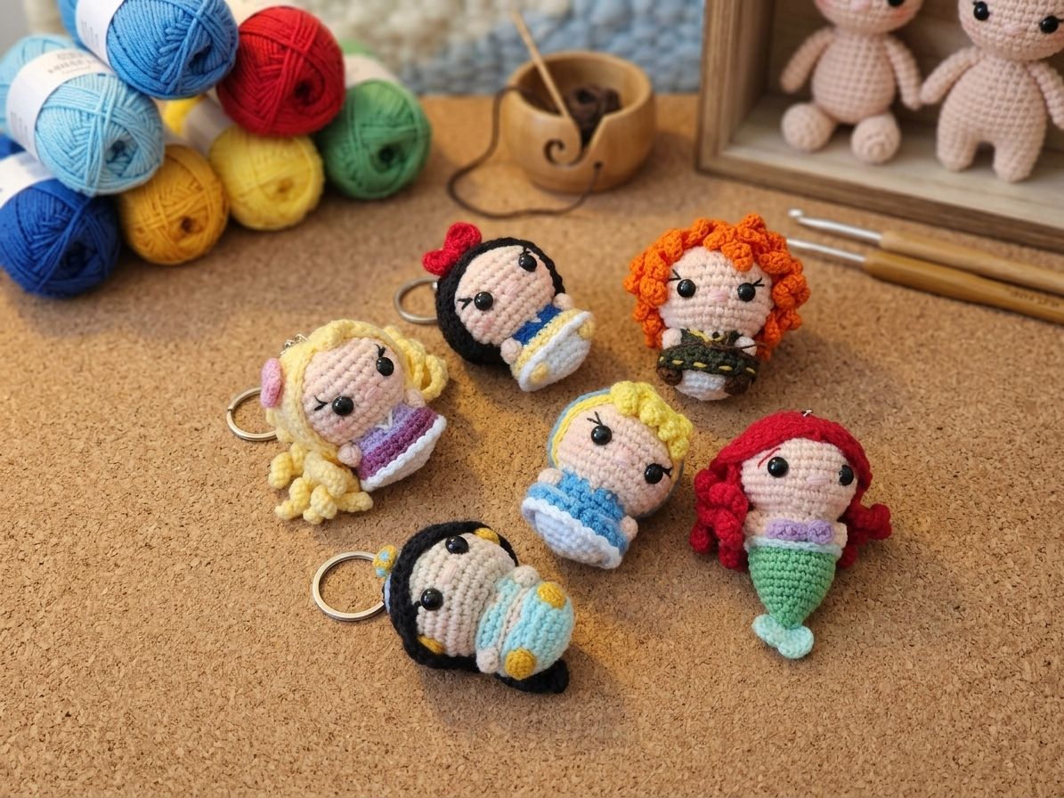 Amigurumi Disney Prenses Anahtarlıkları — görsel 2/3