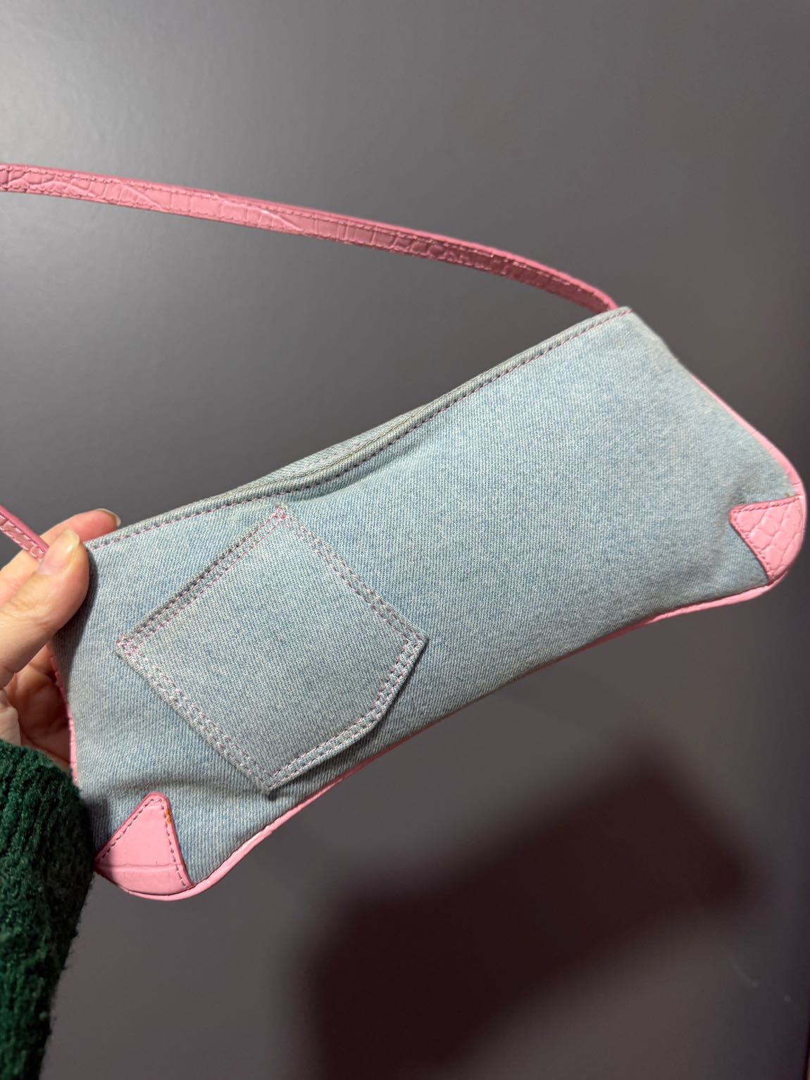 Manc Denim ve Pembe Detaylı Çanta — görsel 4/6