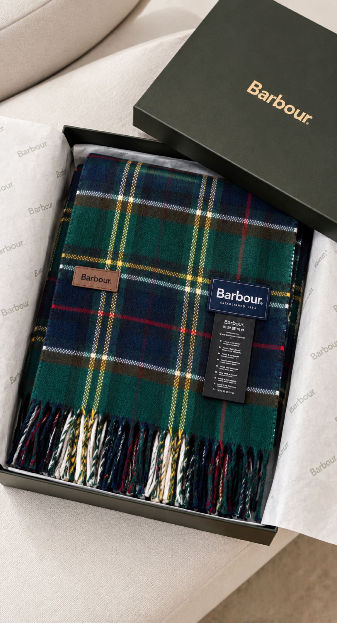 Barbour Ekoseli Atkı — görsel 2/2