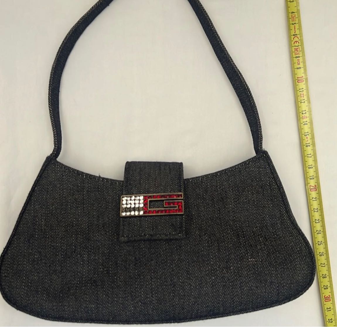Guess Taş Detaylı Denim Omuz Çantası — görsel 8/9