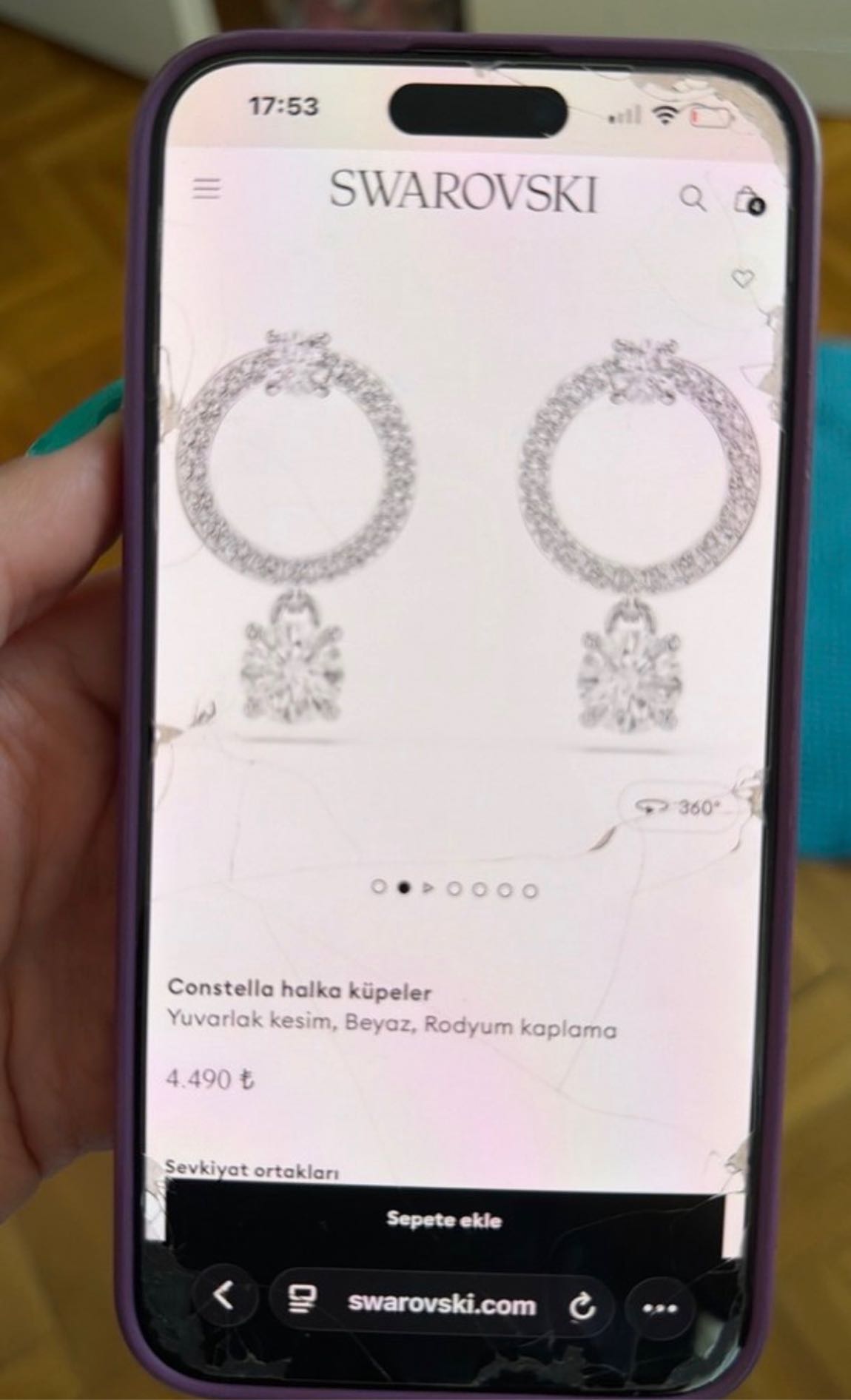 Swarovski 2 çift 2 farklı Küpe — görsel 6/6