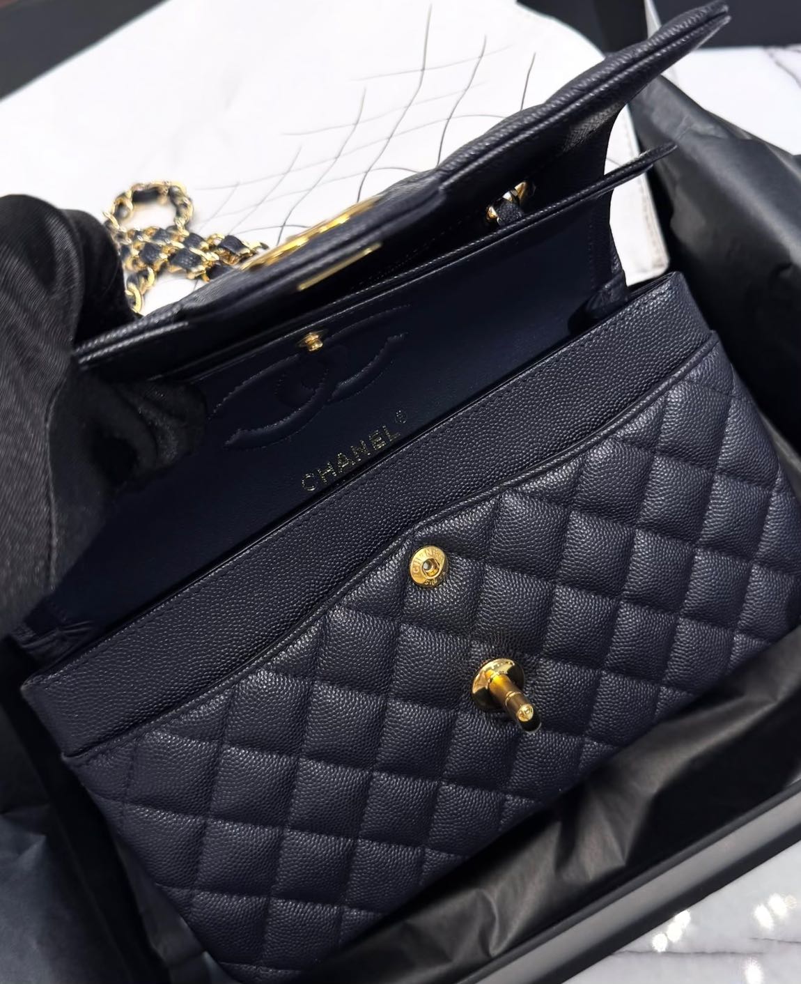Chanel Flap Bag Navy Blue — görsel 10/13