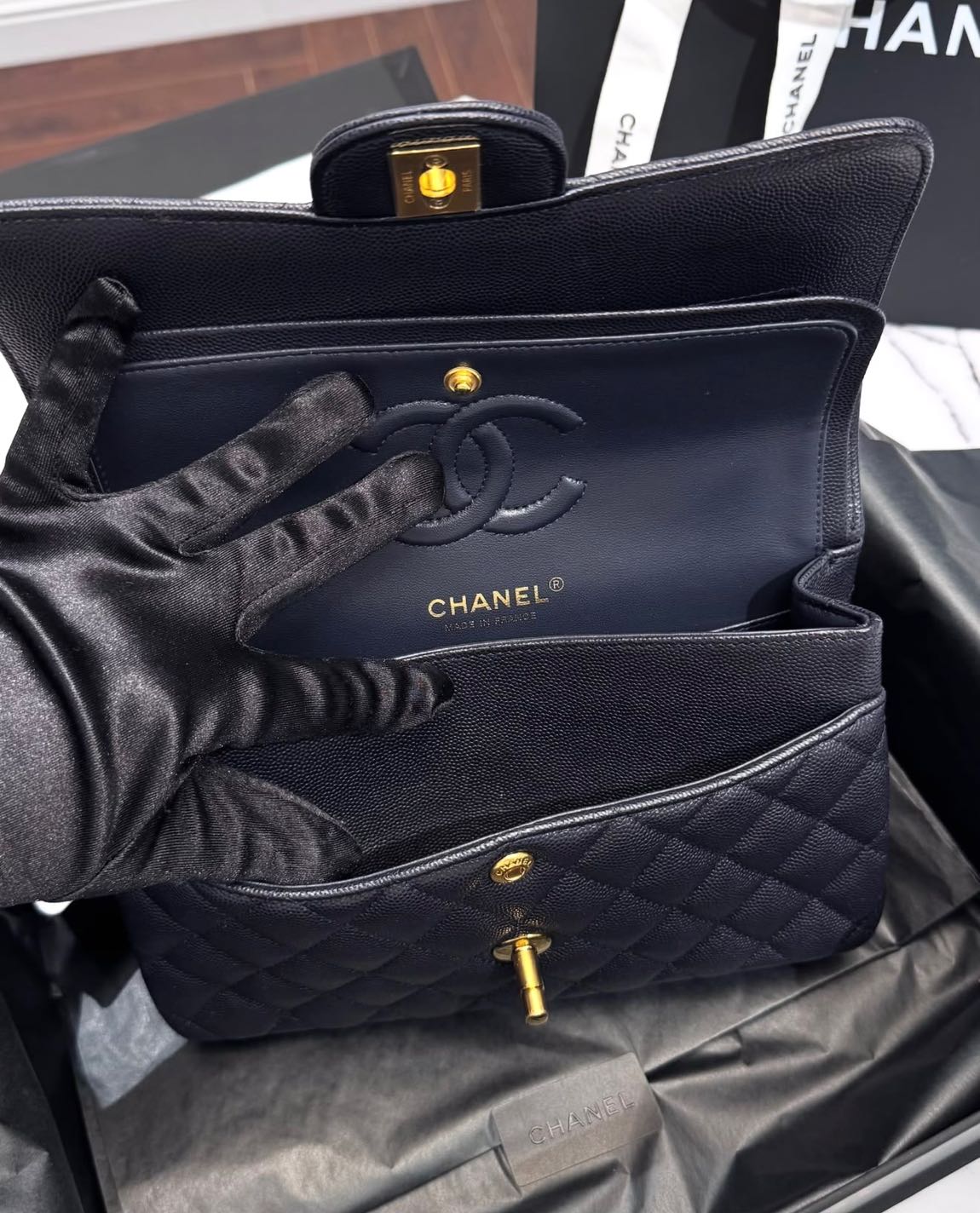 Chanel Flap Bag Navy Blue — görsel 11/13