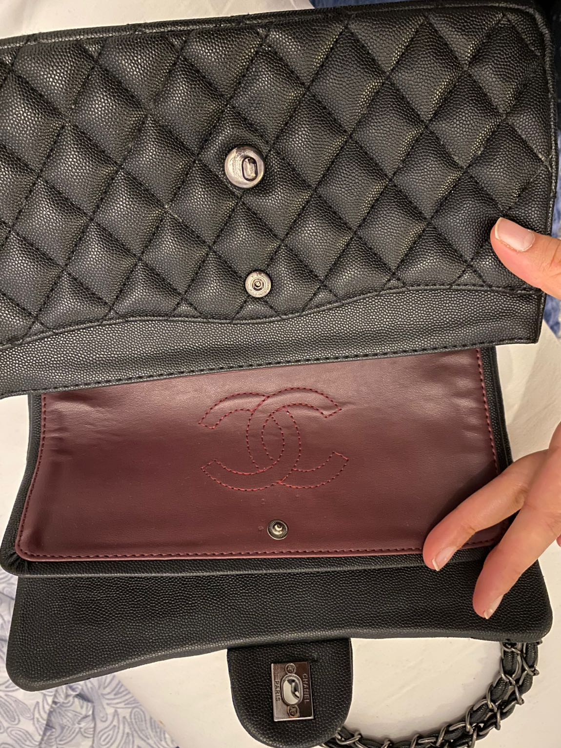 Chanel 2.55 Siyah Omuz Çantası — görsel 3/9