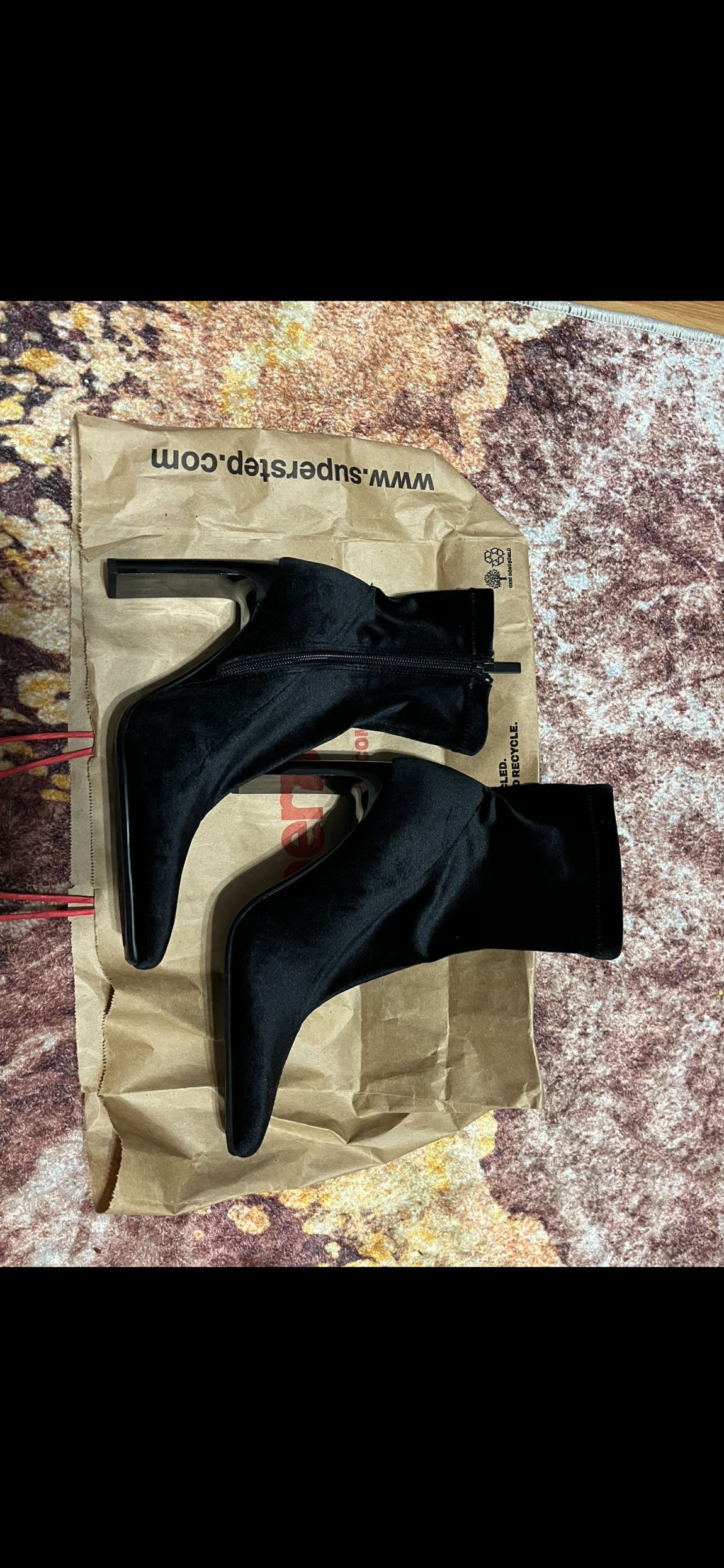 Zara Siyah Kadife Yüksek Topuklu Bot — görsel 2/6