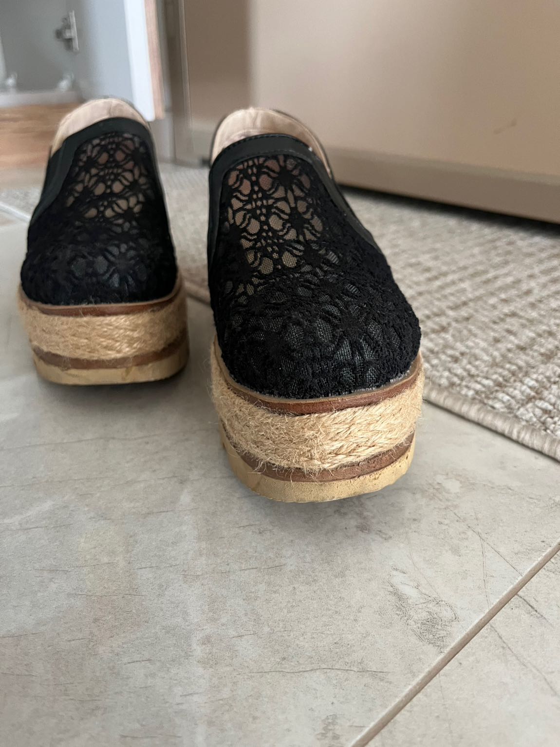 Siyah Dantel Detaylı Espadril — görsel 3/3