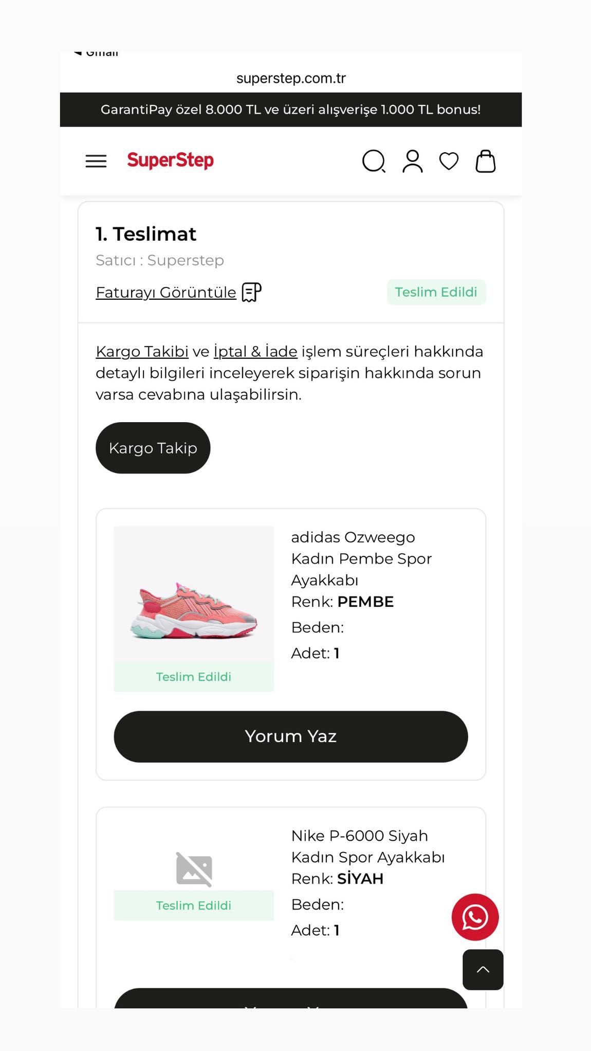 Adidas Ozweego Pembe Sneaker — görsel 9/9