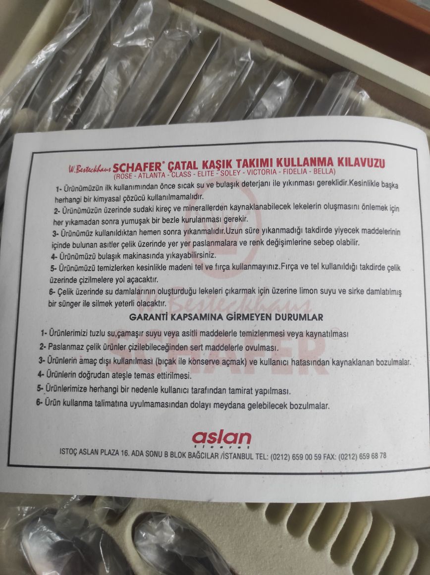 Schafer 24 Parça Çatal Kaşık Bıçak Takım — görsel 6/6