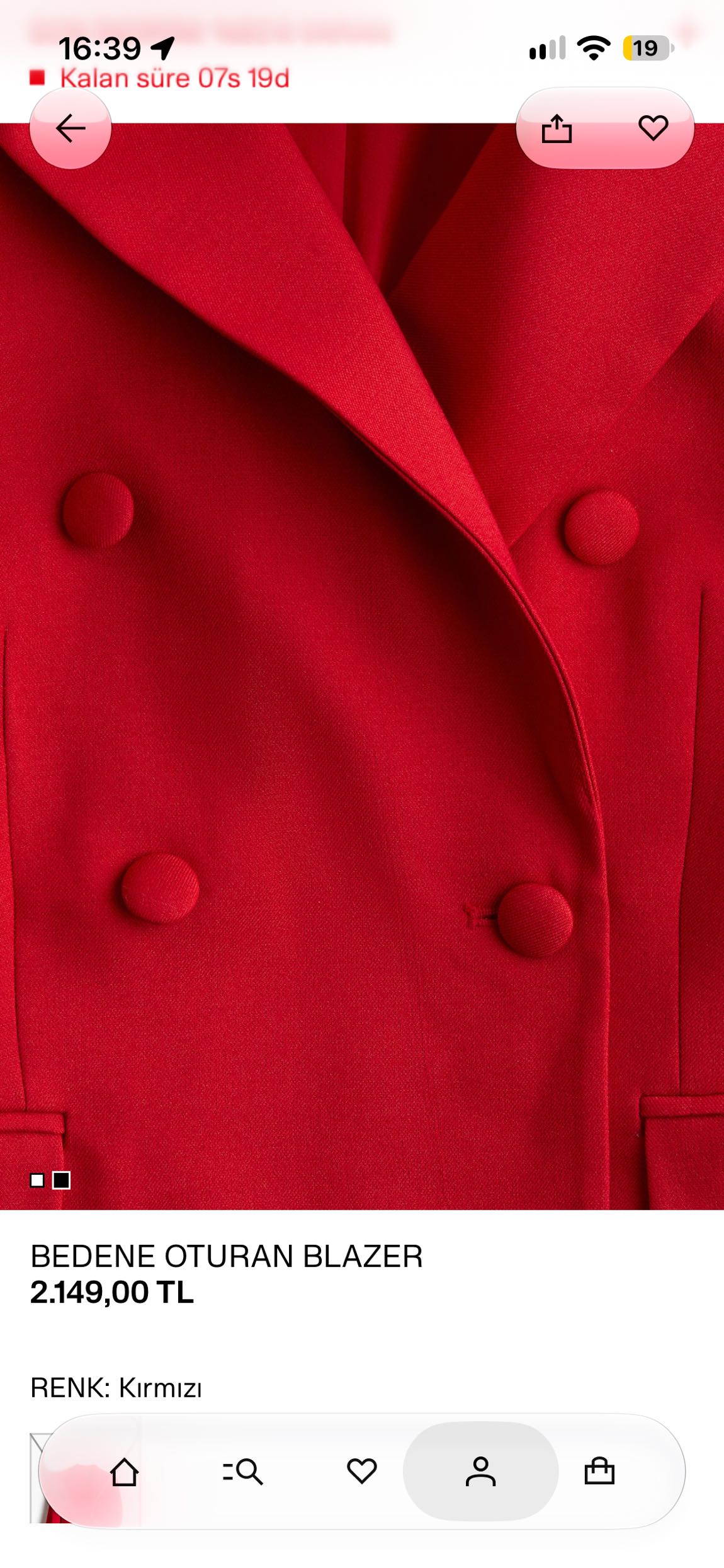 HM Kırmızı Blazer Ceket — görsel 2/6