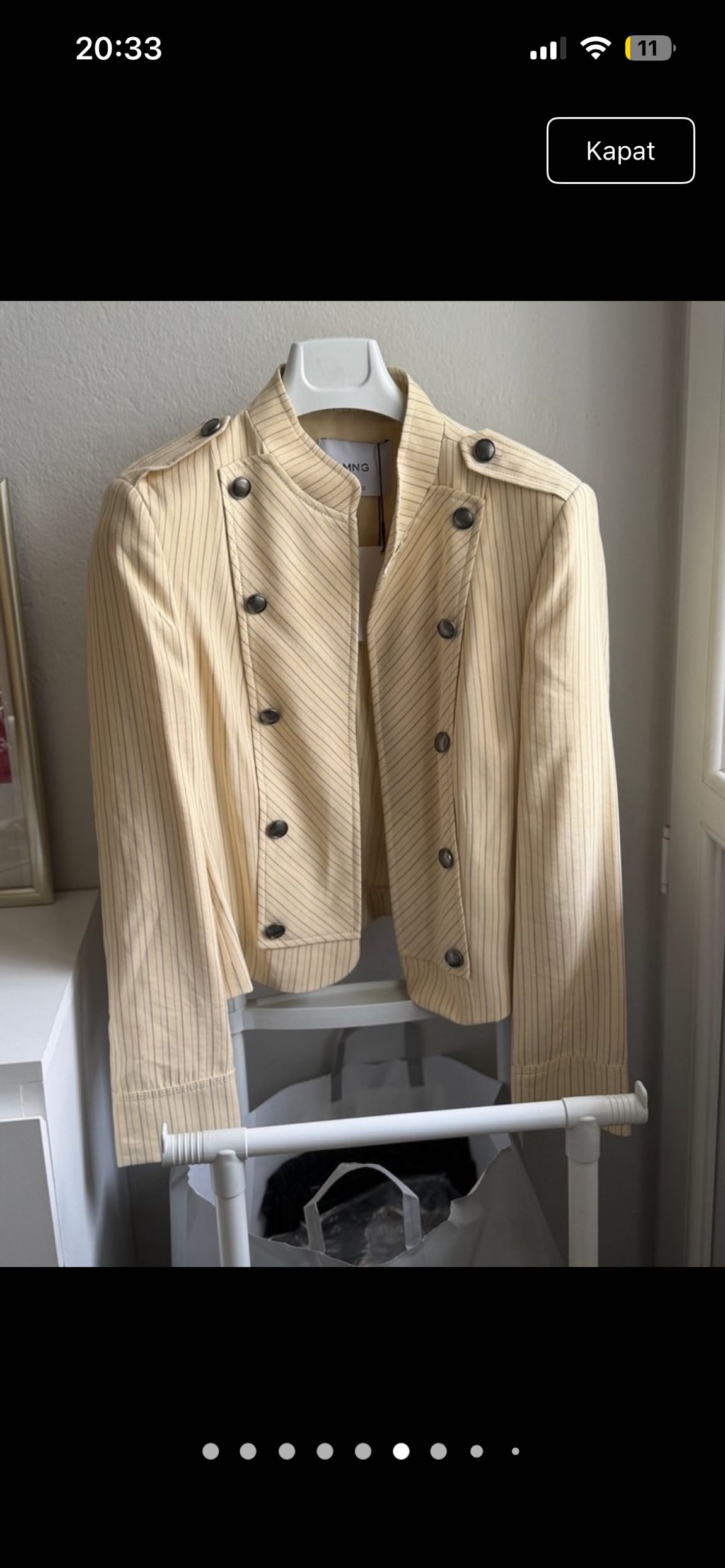 Mango sarı Çizgili Blazer Ceket — görsel 4/6