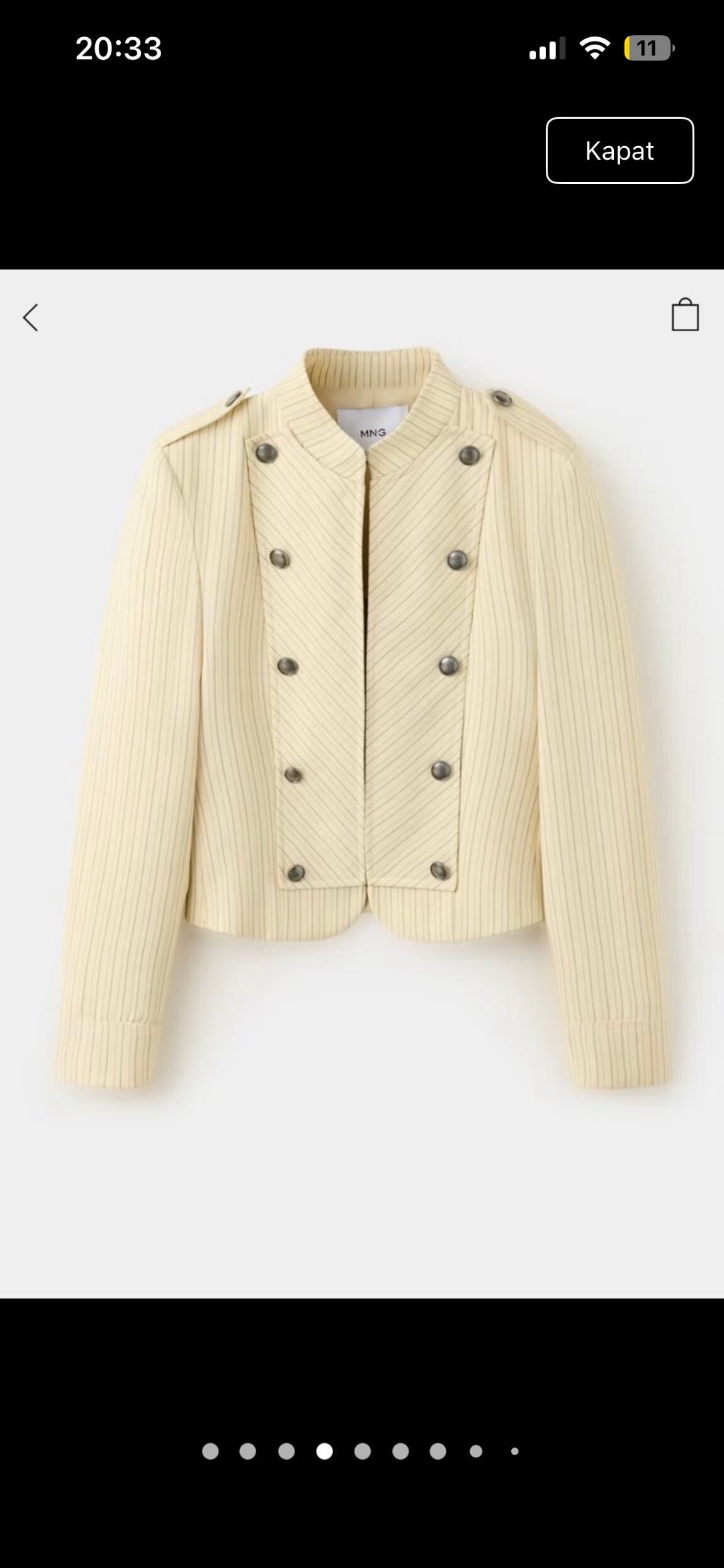 Mango sarı Çizgili Blazer Ceket — görsel 3/6