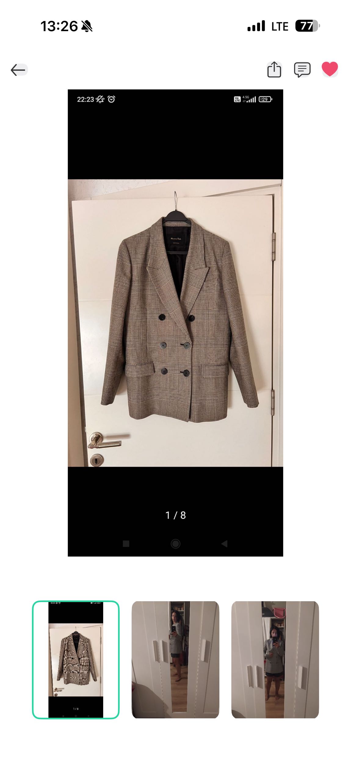 Massimo Dutti Ekoseli Ceket — görsel 2/3