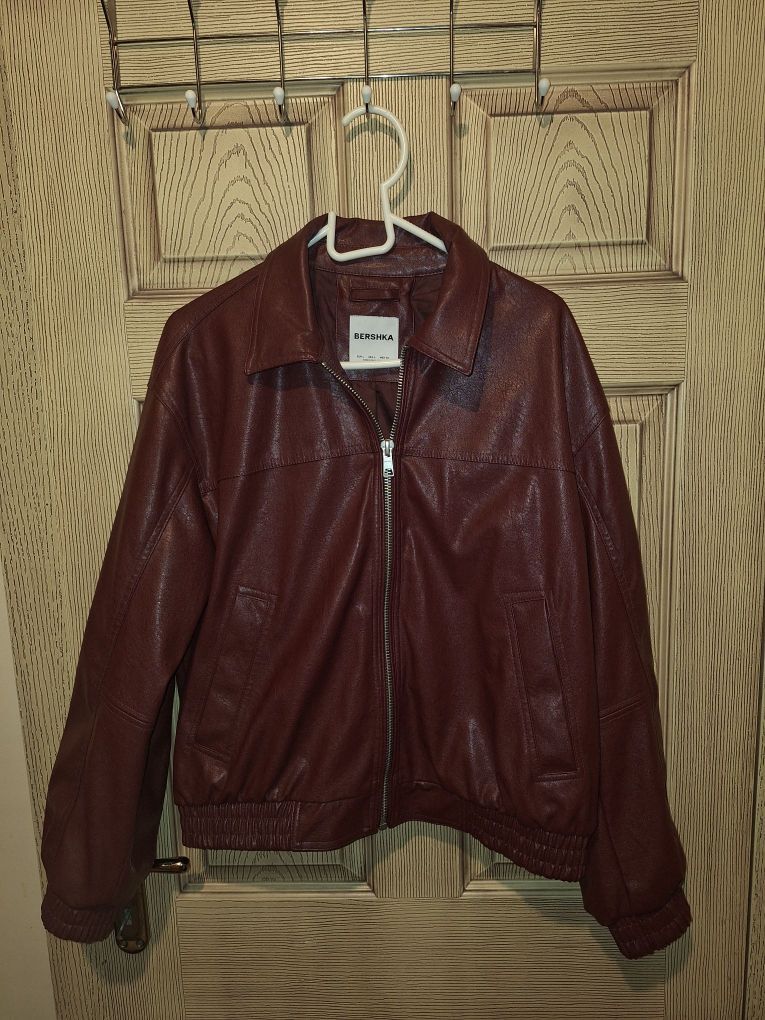 Bershka Suni Deri Bordo Ceket — görsel 4/7