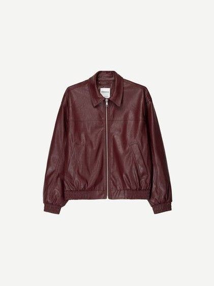 Bershka Suni Deri Bordo Ceket — görsel 2/7