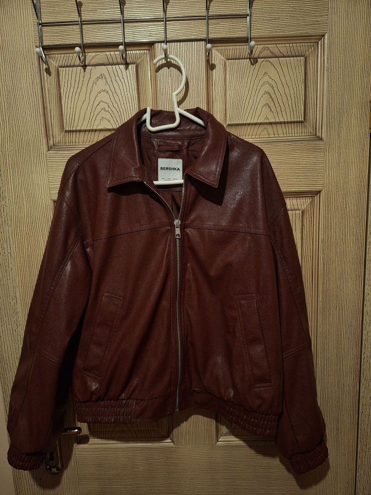 Bershka Suni Deri Bordo Ceket — görsel 3/7
