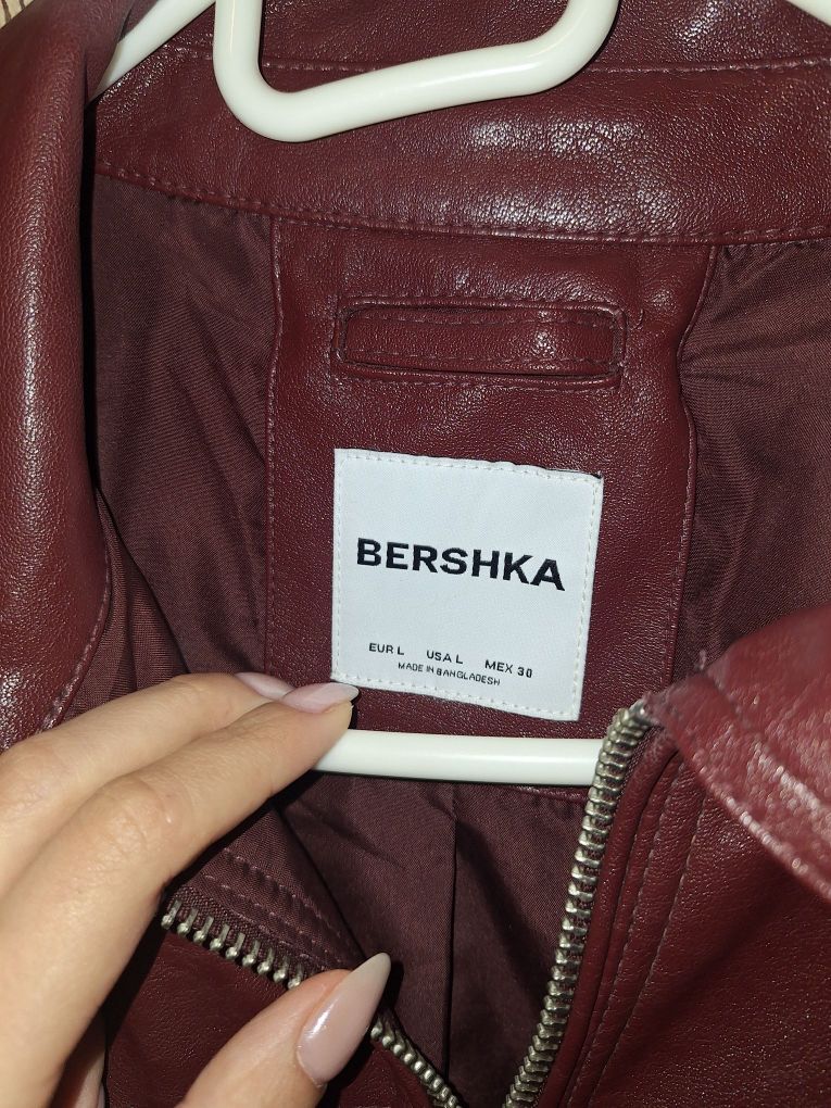 Bershka Suni Deri Bordo Ceket — görsel 5/7
