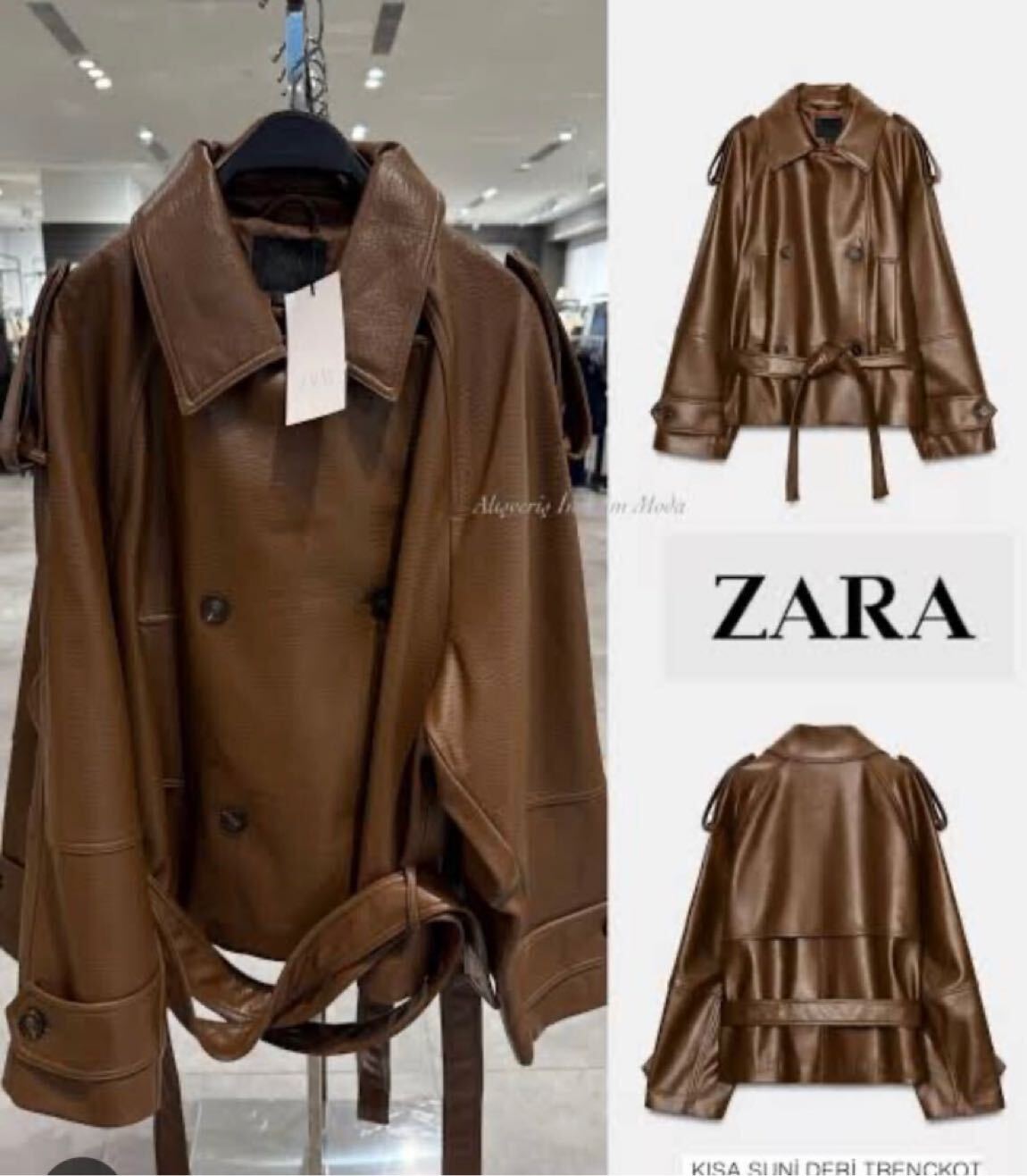 Zara deri çeket — görsel 3/8