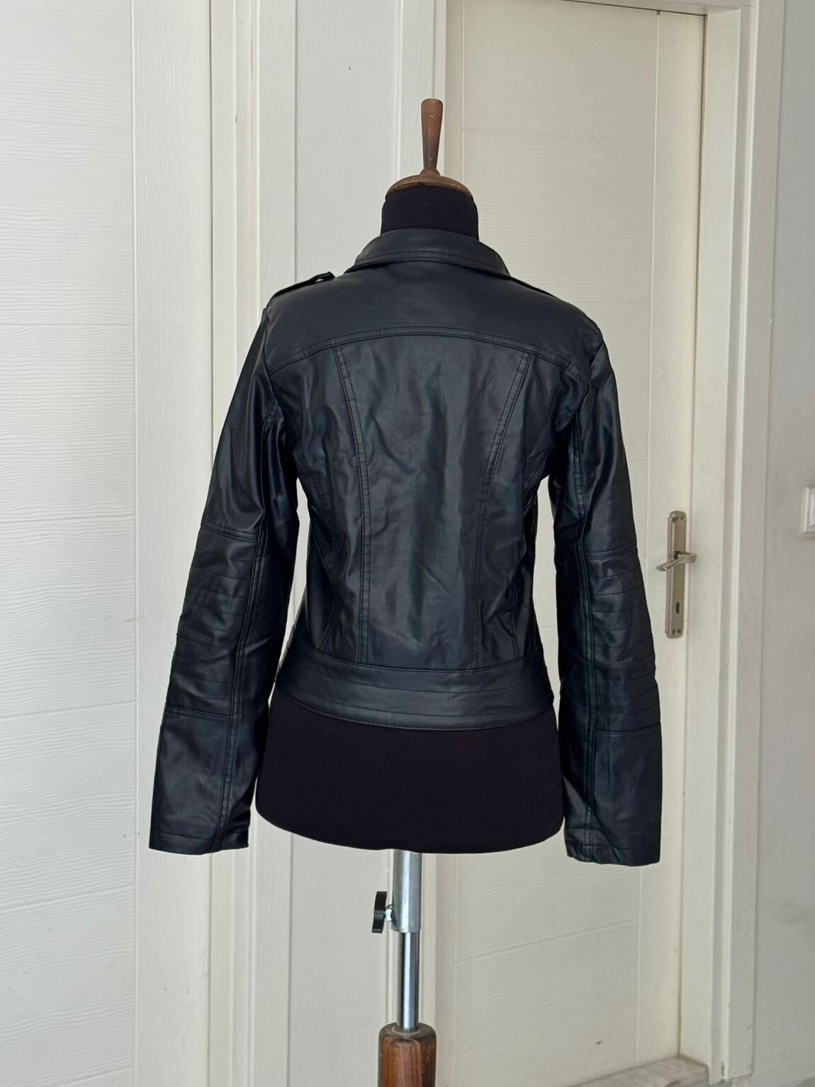 Y2k çarpraz fermuar biker ceket — görsel 6/6