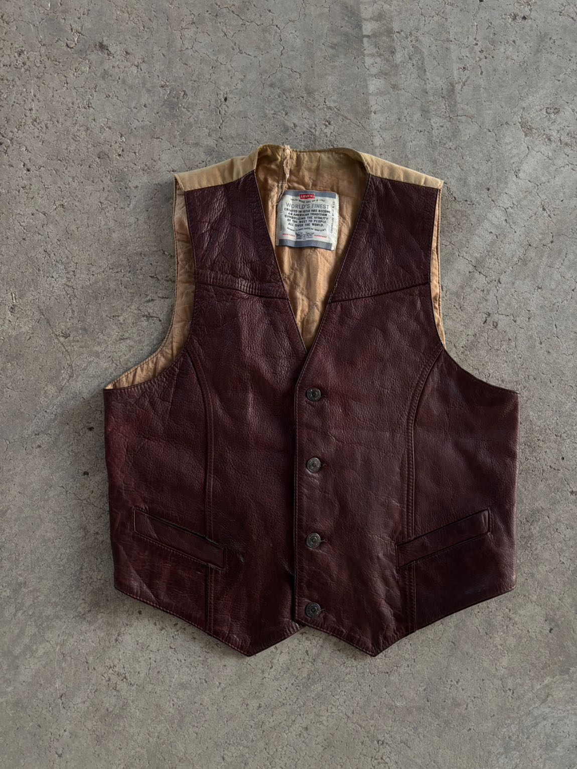 Levis Orijinal Hakiki Deri Yelek Vintage — görsel 6/7