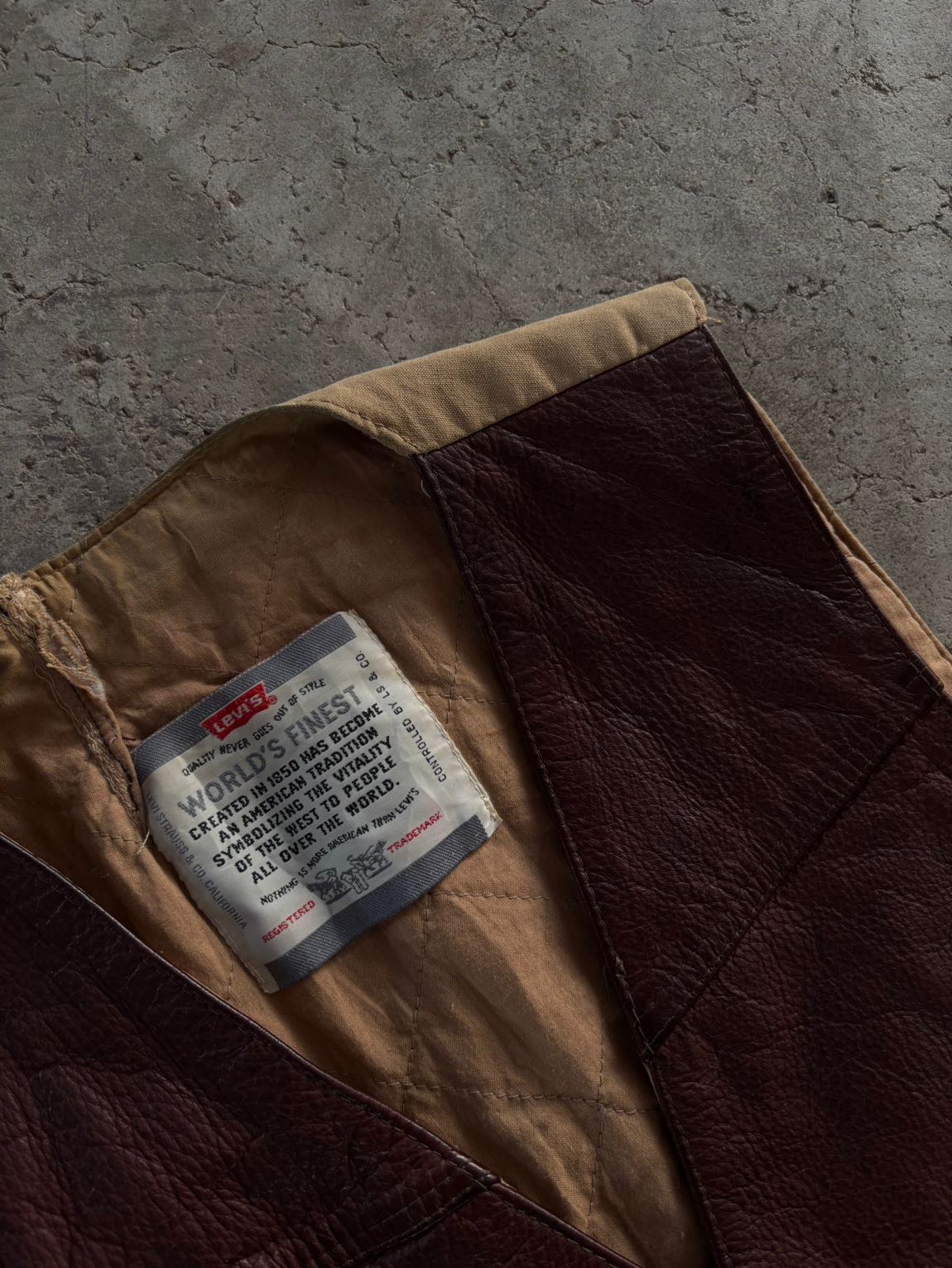 Levis Orijinal Hakiki Deri Yelek Vintage — görsel 4/7