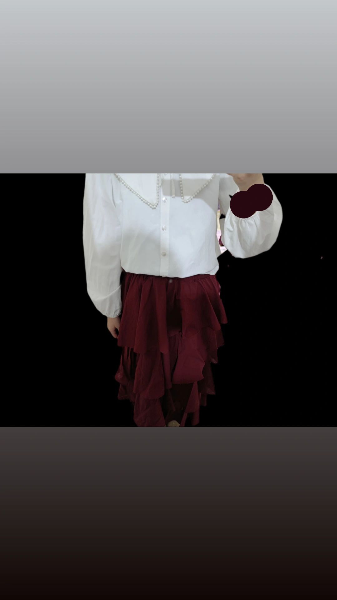 Bordo kat kat/fırfırlı etek — görsel 3/3