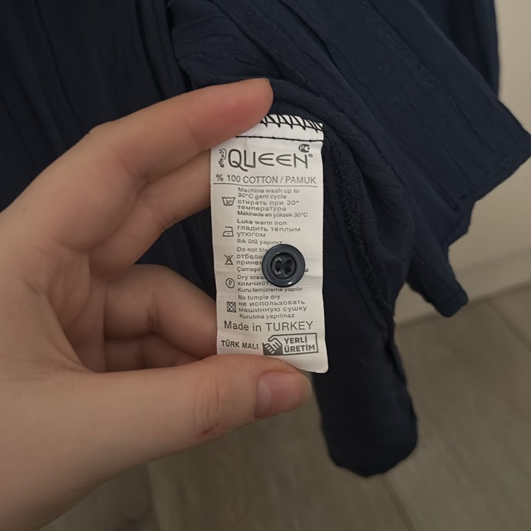 Lacivert Pamuklu Kadın Gömlek — görsel 2/2