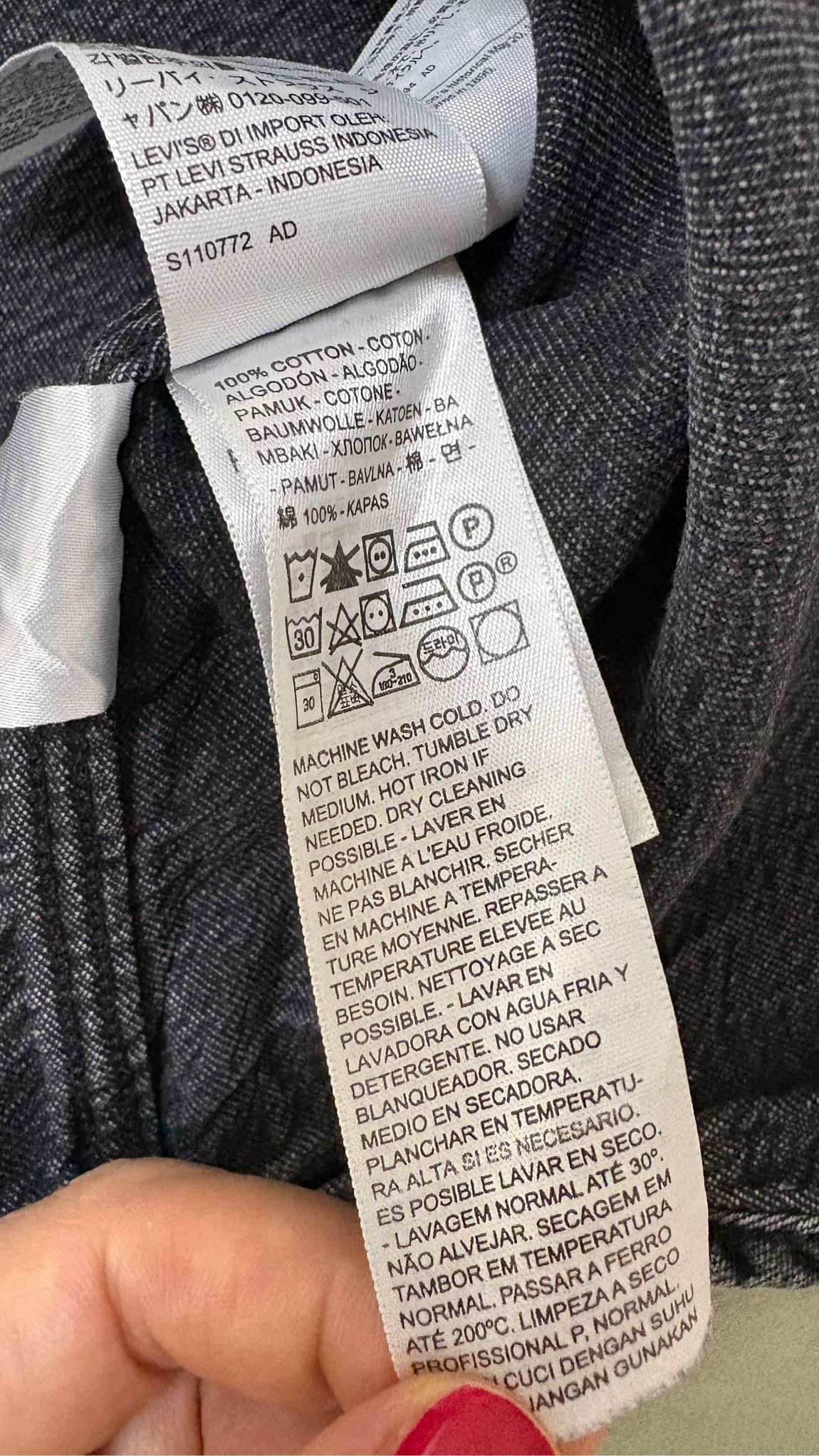 Levi's Siyah Denim Gömlek — görsel 5/5