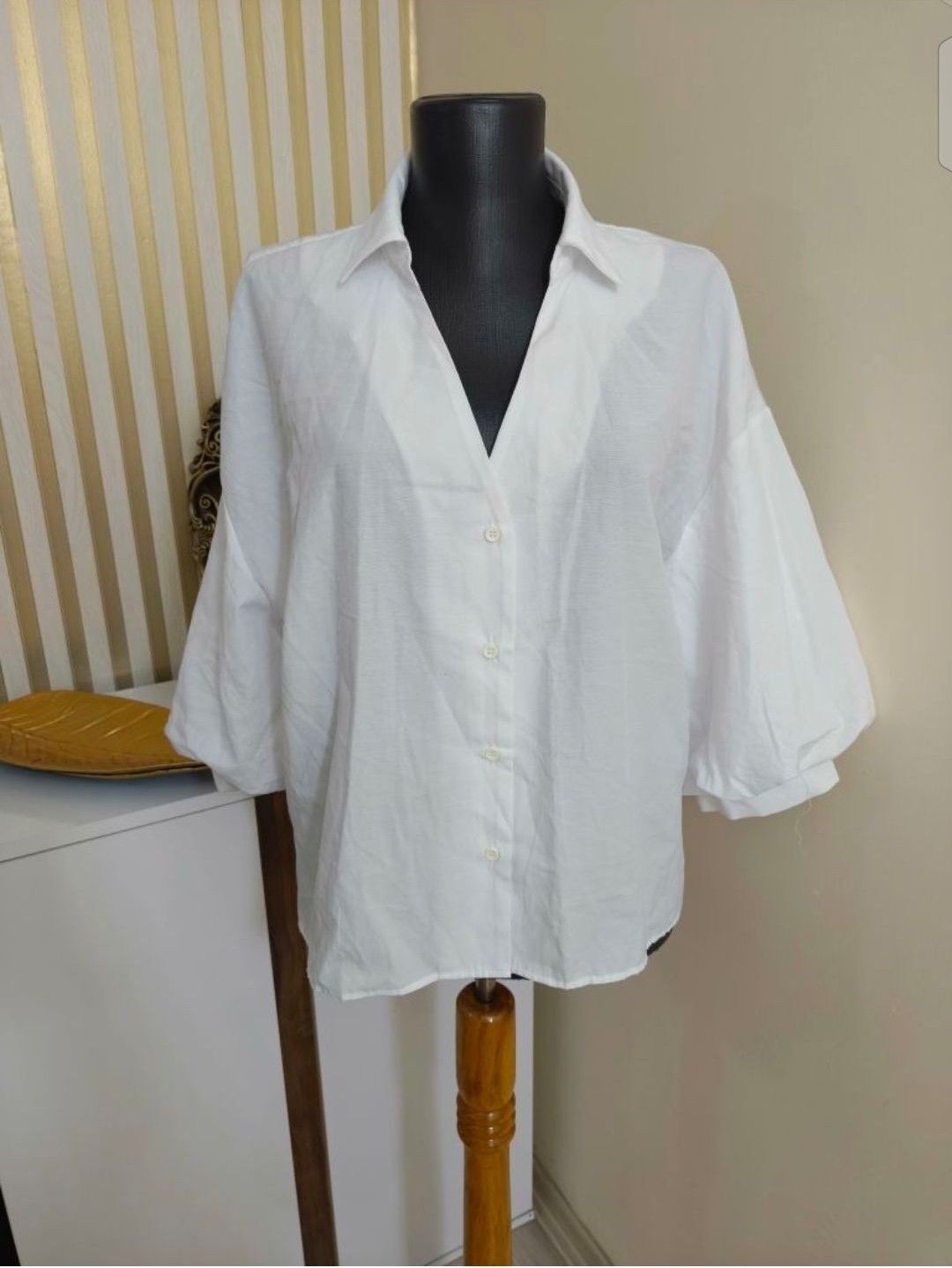 Balon kol pull Bear Beyaz Gömlek 6070 — görsel 3/8