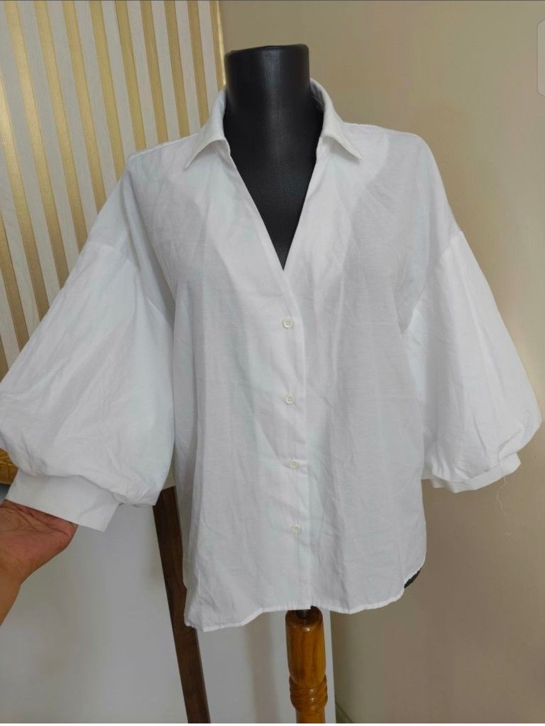 Balon kol pull Bear Beyaz Gömlek 6070 — görsel 5/8