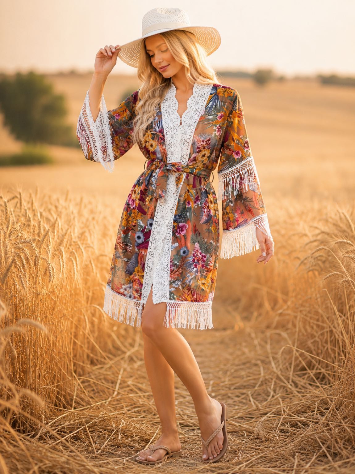 dantel detaylı kimono — görsel 2/4