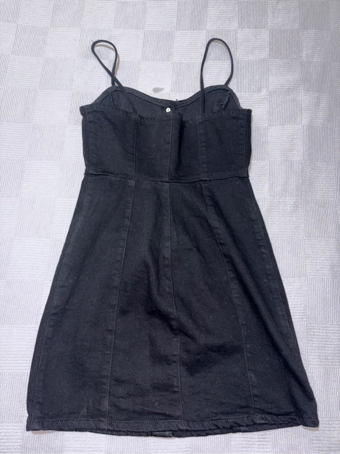 Siyah Kot Mini Elbise — görsel 3/3