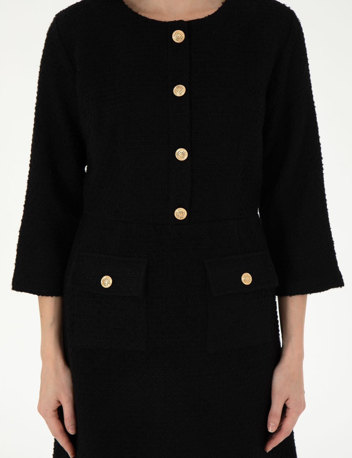 Pierre Cardin Siyah Tüvit Elbise — görsel 6/10