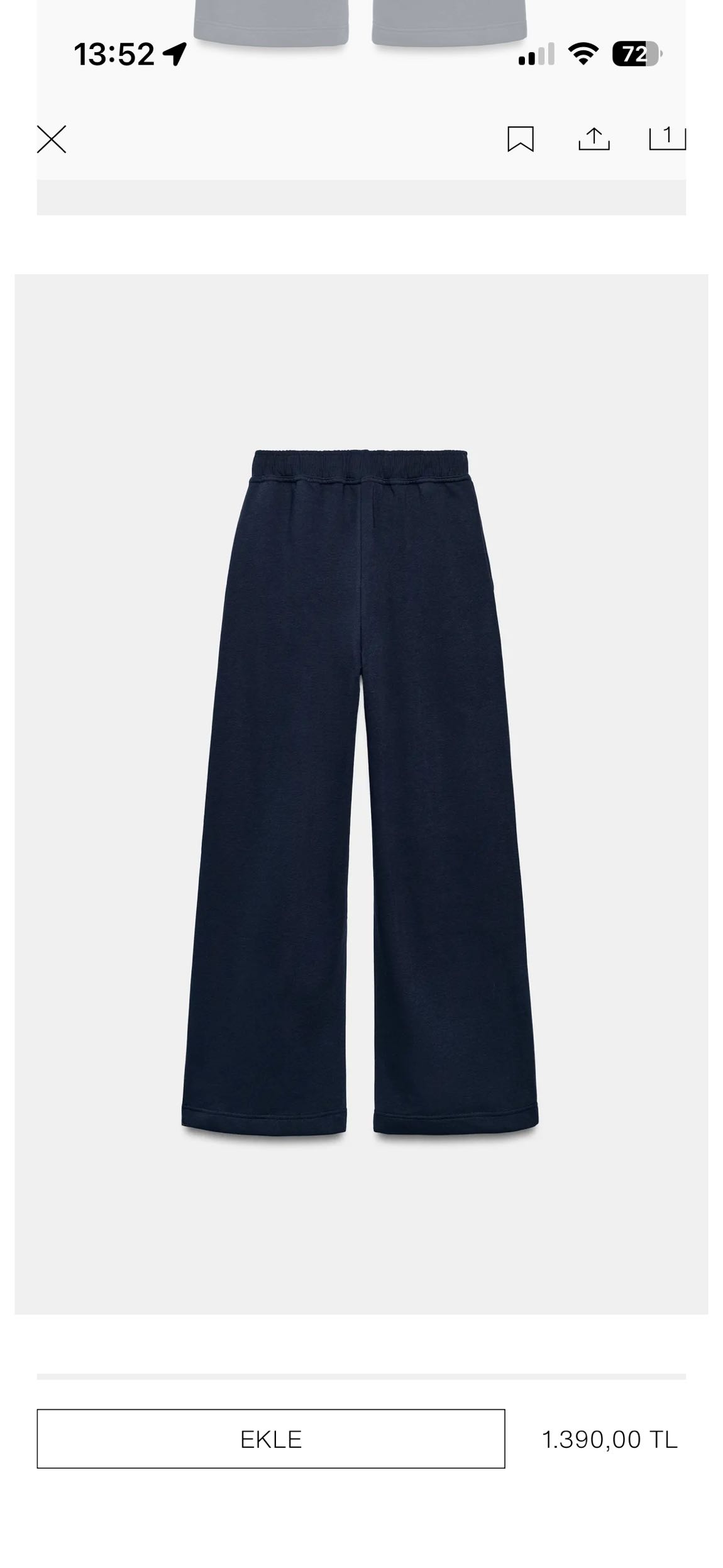 ZARA BASIC PELÜŞ PANTOLON — görsel 2/3