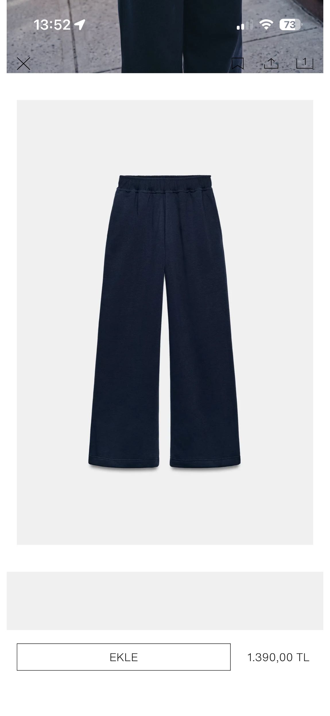 ZARA BASIC PELÜŞ PANTOLON — görsel 3/3