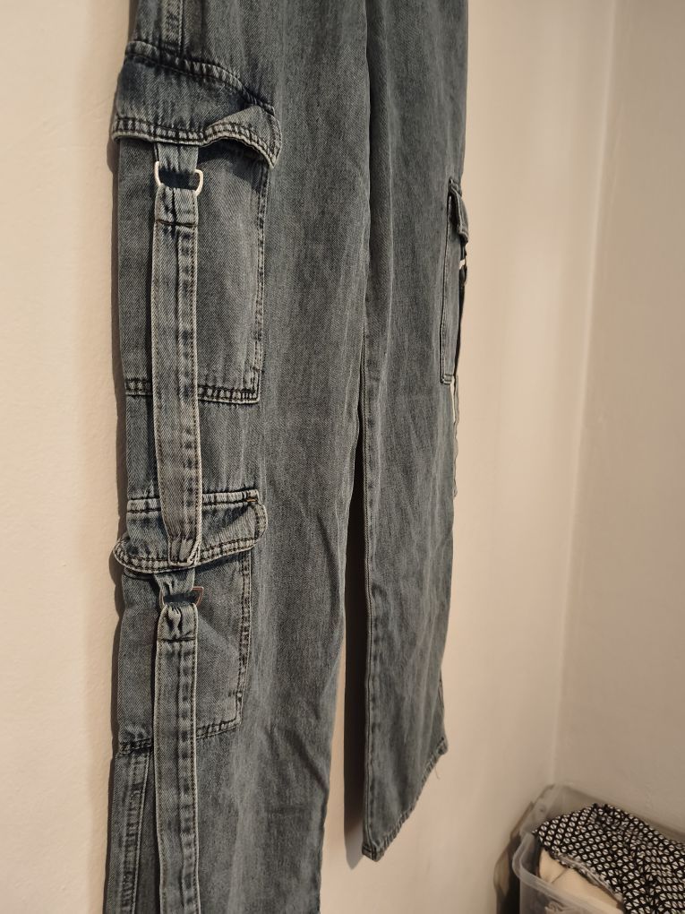 y2k Wide Leg Kargo Kot Pantolon — görsel 5/8