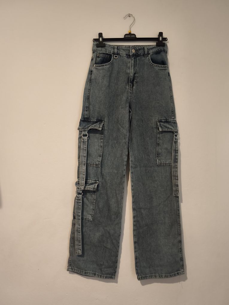 y2k Wide Leg Kargo Kot Pantolon — görsel 2/8