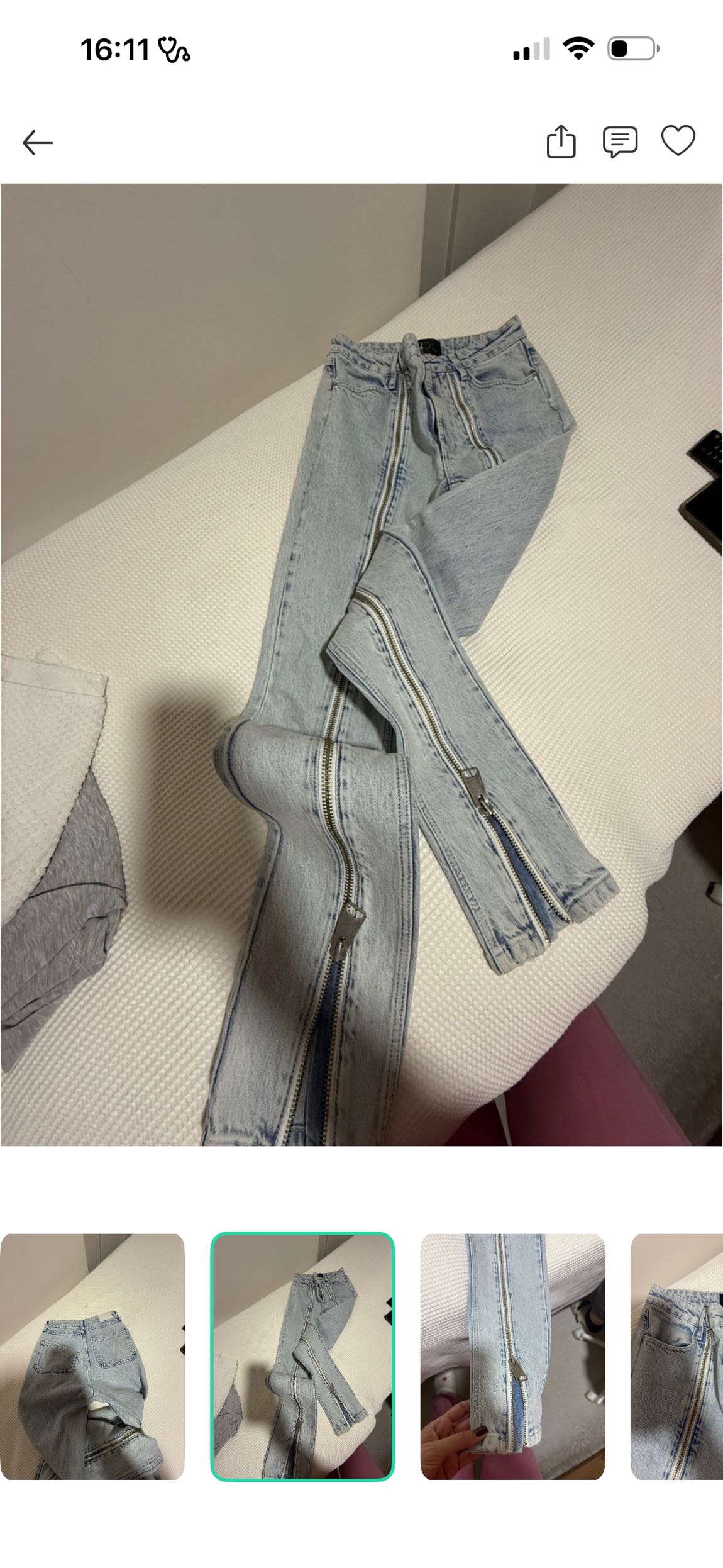 LOL Açık Mavi Fermuarlı Kot Pantolon — görsel 2/5