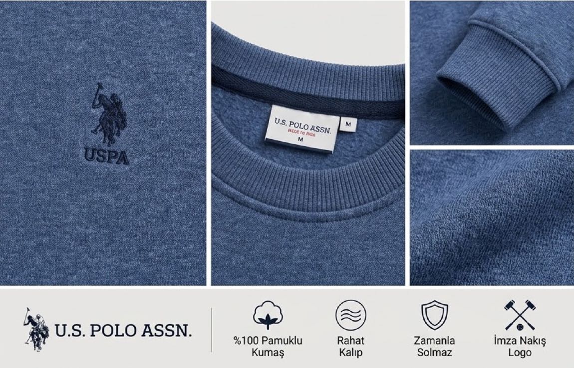 U.S.Polo Etiketli Erkek Sweatshirt — görsel 3/8
