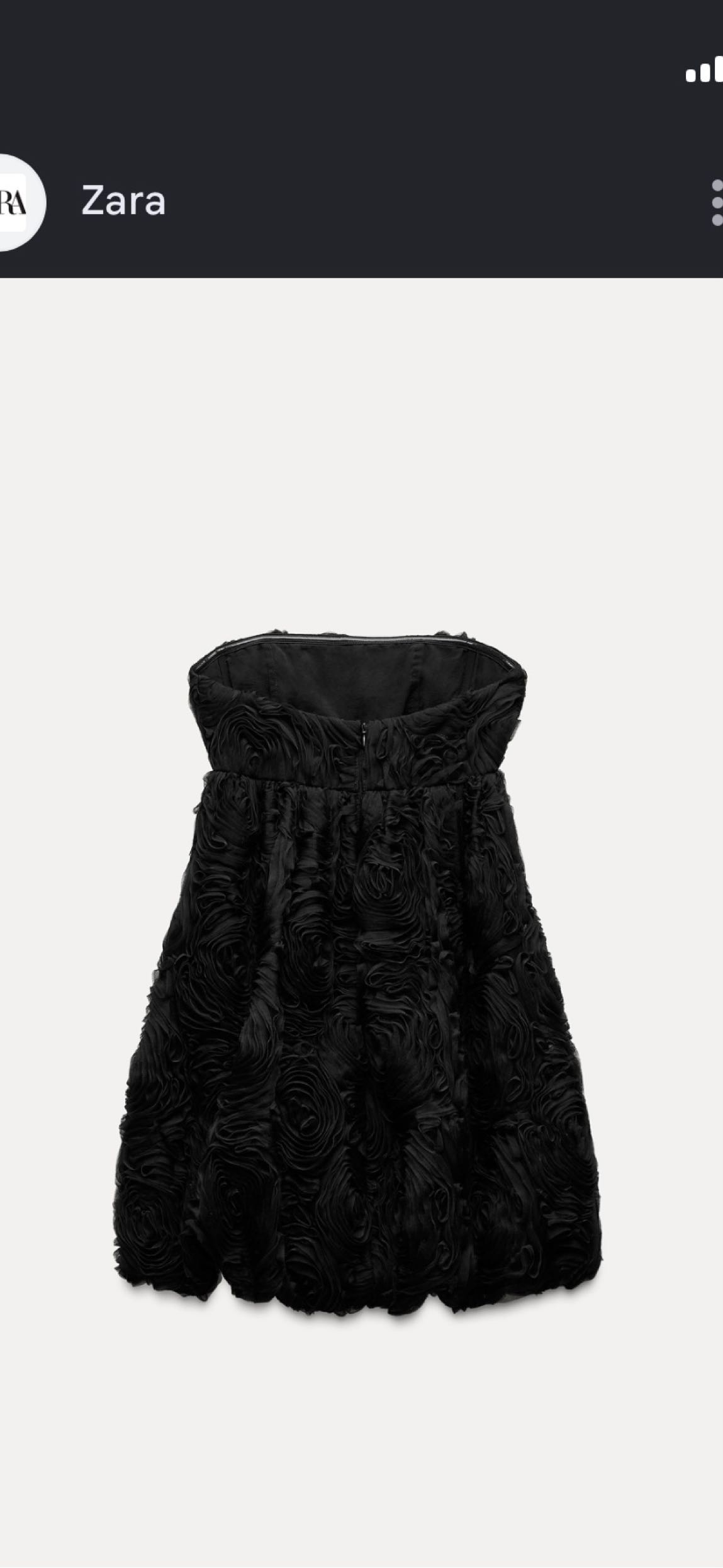 Zara Çiçek Dokulu Siyah Mini Elbise — görsel 2/3
