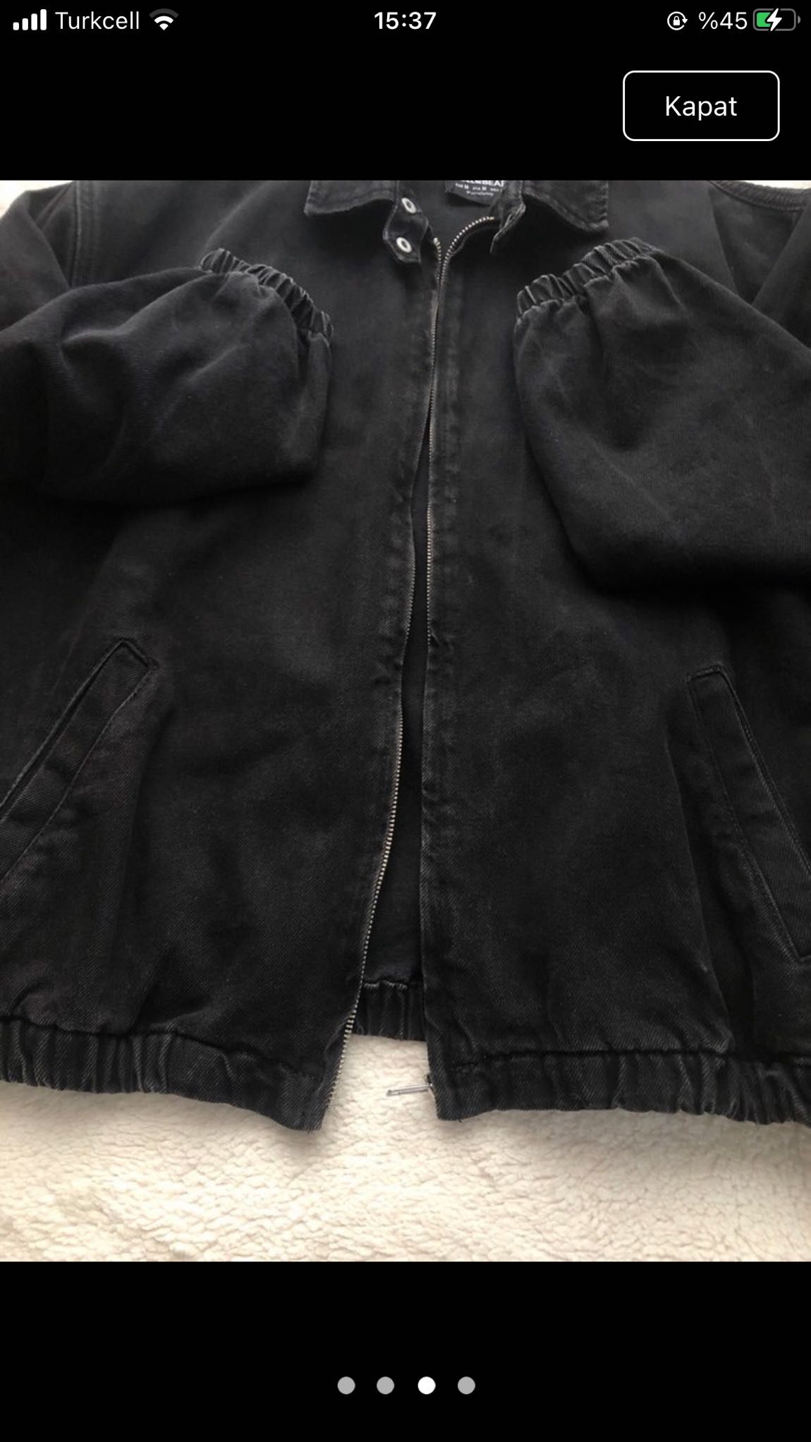 Pull & Bear Siyah Kot Ceket — görsel 3/4