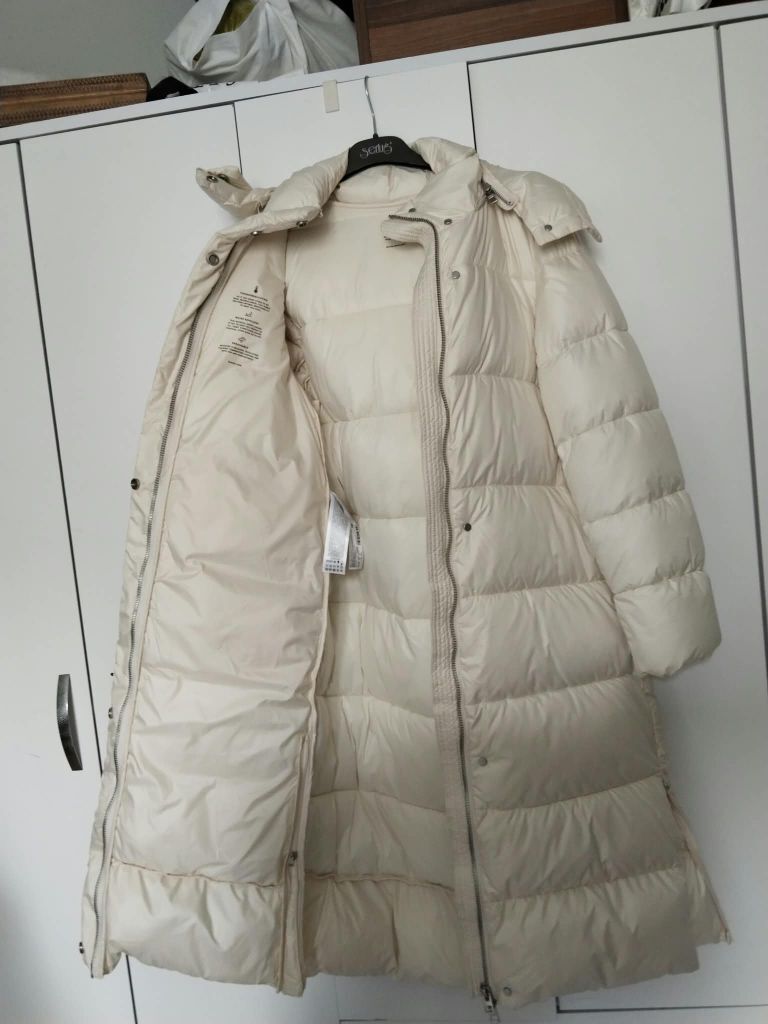 Kapüşonlu Krem Mont — görsel 5/9