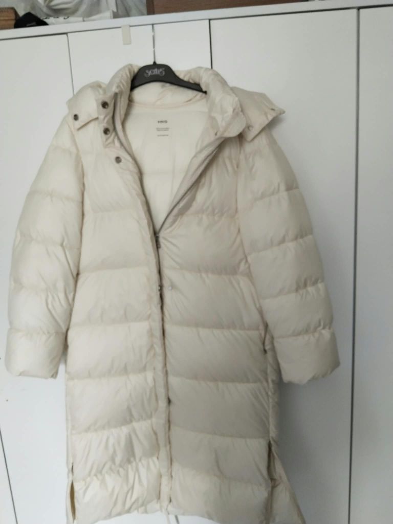 Kapüşonlu Krem Mont — görsel 3/9