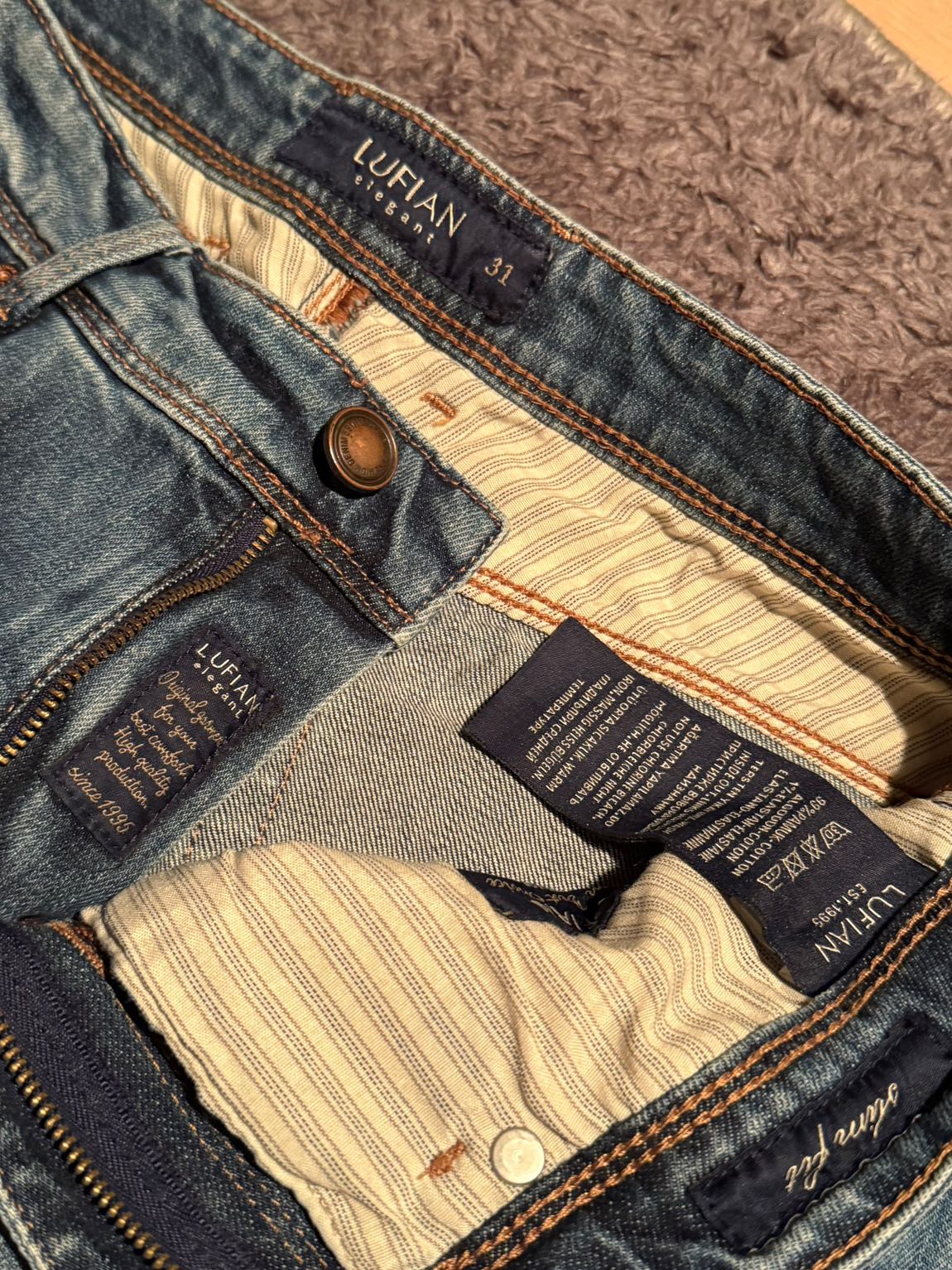 Vintage Lufian Mavi Jean Kot Pantolon — görsel 3/6