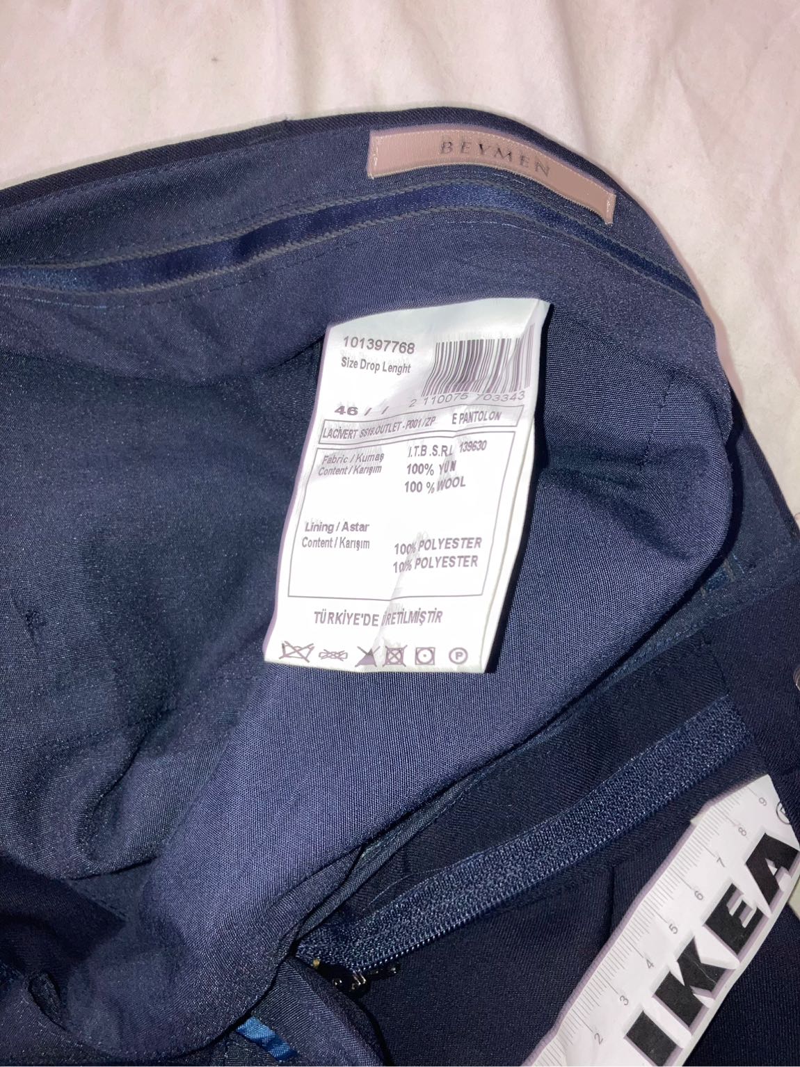 BEYMEN Lacivert %100 Yün Pantolon — görsel 8/8