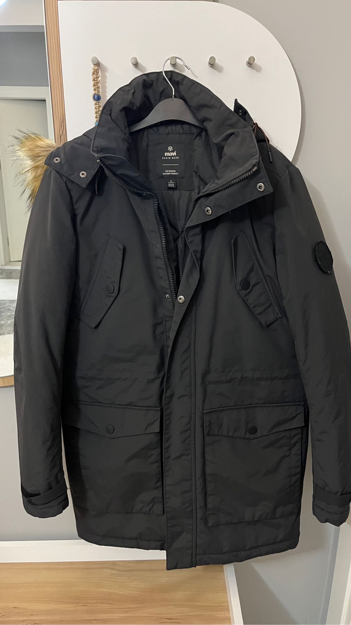 Erkek Koyu Gri Parka — görsel 2/6
